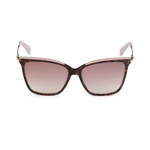 Longchamp 56 MM Brown Tortoises Cat Eye Sunglasses